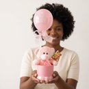 Bem-vinda Maternidade Rosa - Ursinho, Balão e Cachepô