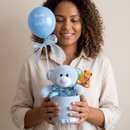 Bem Vindo Maternidade Azul - Ursinho, Balão e Cachepô