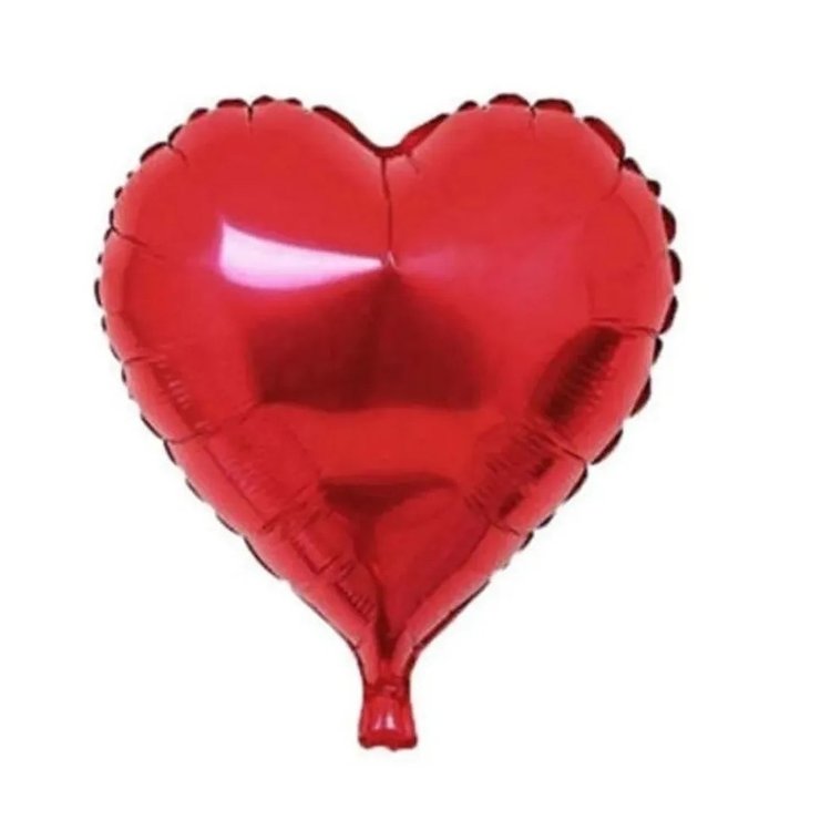 Balão Metalizado Coração Vermelho