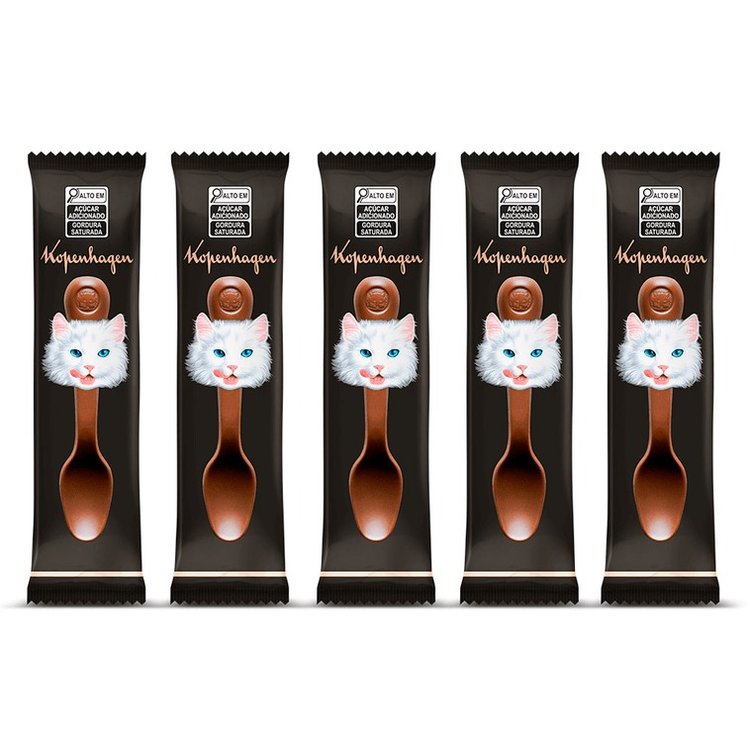 Kit Colher Língua De Gato Ao Leite 10G - 5 Un