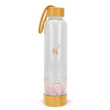 Garrafa em Vidro e Bambu com Cristais 500ml