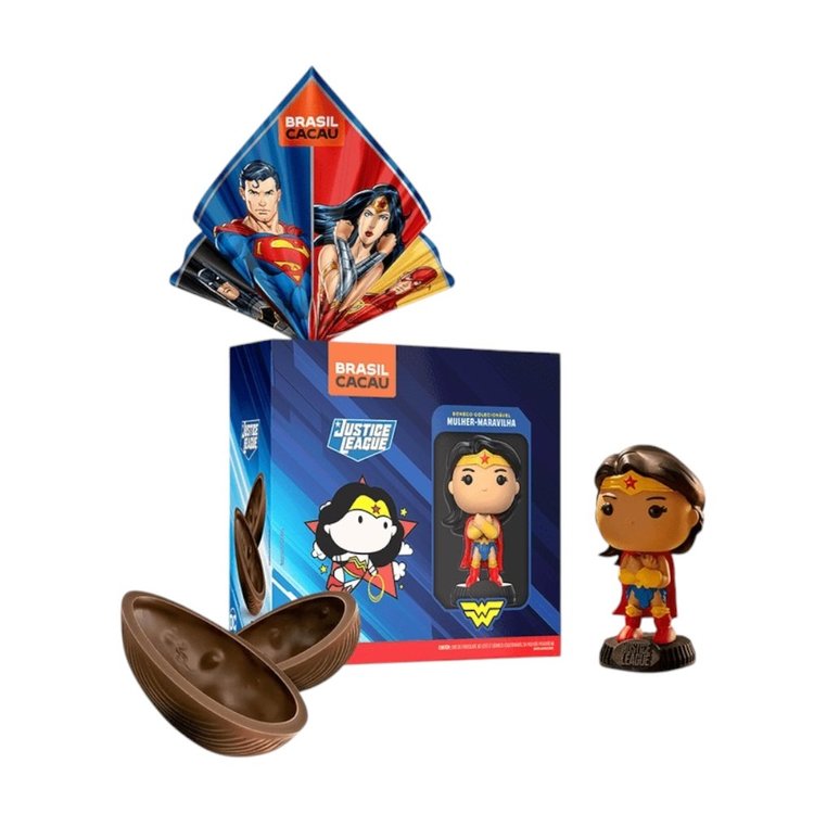 Ovo com Boneco Mulher Maravilha Liga da Justiça