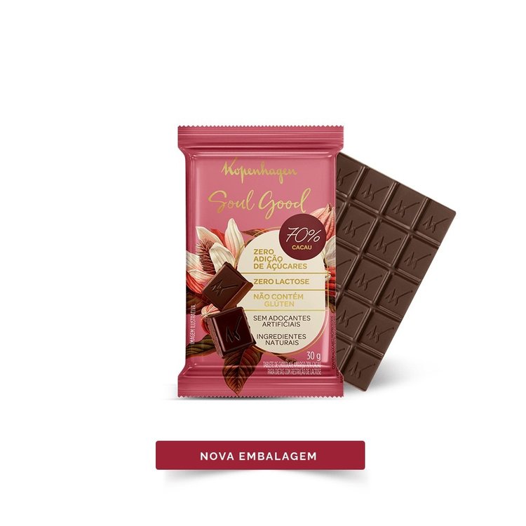 Tablete 70% Cacau Soul Good 30G