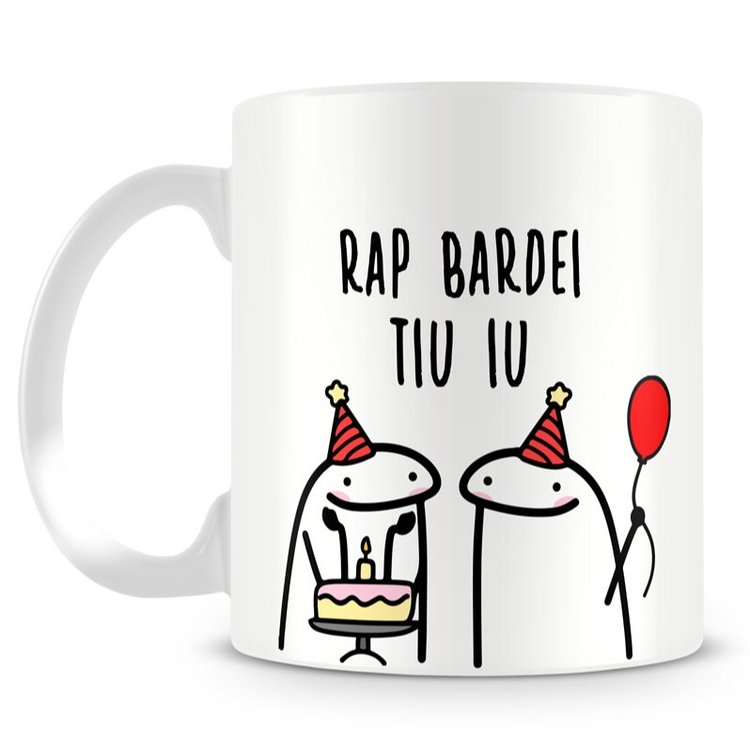 Caneca Flork Meme Hep bardei tiu iu Aniversário