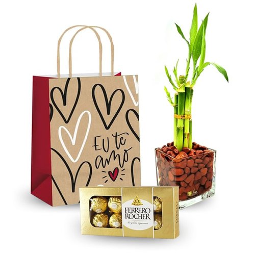 Bambu da Sorte com Jaspe Vermelha e Chocolate