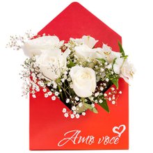 Envelope com Flores Brancas 