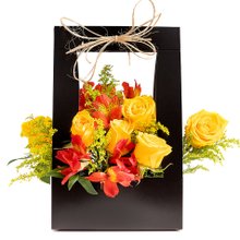 Sacola com Flores Amarelas 