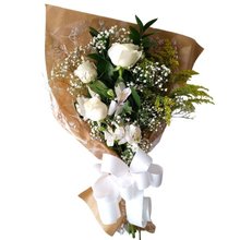 Arranjo 3 rosas brancas