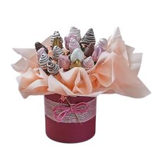 Cesta Buque de Morangos com Chocolate Gold