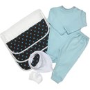 Presente Bebê Buquê Marrom com Azul