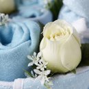 Presente Bebê Buquê Azul Poá Branco