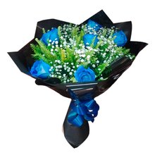 Buquê com 6 Rosas Azuis