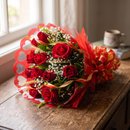 Buquê Tradicional de 12 Rosas Vermelhas 