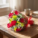 Buquê de 6 Rosas com Alstroeméria 