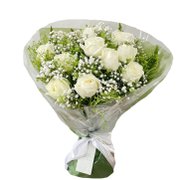 Lindo Buquê de 10 Rosas Brancas