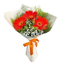 Buquê 3 Gerberas Laranjas