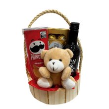 Chaveiro Urso Pelúcia e Vinho