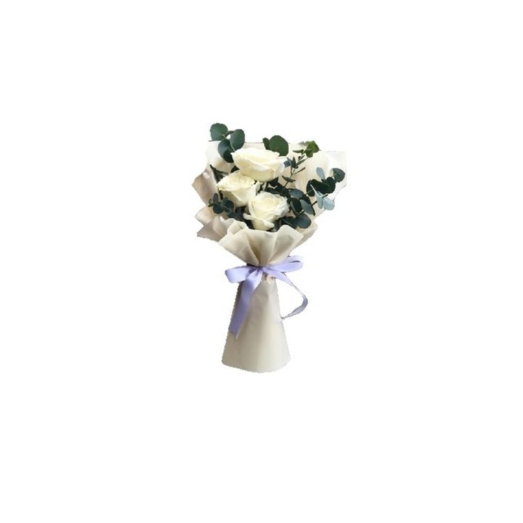 Buquê com 3 Rosas Brancas