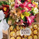 Buquê de 12 Astromélias & Ferrero Rocher