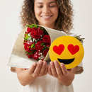 Apaixonante Buquê de 12 Rosas Vermelhas e Emoji 