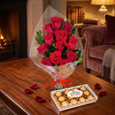 Luxuosas 12 Rosas Importadas & Ferrero Rocher