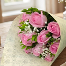Buquê Delicadeza De 12 Rosas Cor De Rosa