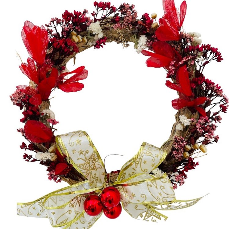 Guirlanda Natalina Com Flores Secas