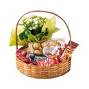 Cesta com Kalanchoe e Chocolates