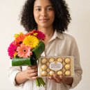 Buquê Gerberas e Chocolate Ferrero Rocher