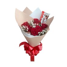 Buquê de Rosa com Chocolate 