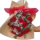 Buquê de 12 Rosas Vermelhas Embalagem Kraft