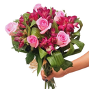 Buquê de 6 Rosas, 6 Astromélias