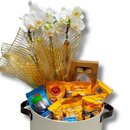 Cesta de Café da Manhã Premium com Orquídea 