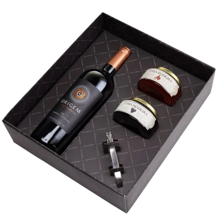 Kit Vinho Tinto e Duas Geleias
