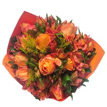 Buquê de Rosas Laranja com 12 Botões