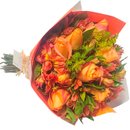 Buquê de Rosas Laranja com 12 Botões