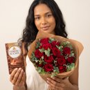 Buquê de Rosas Tradicional com Barra de Rocher