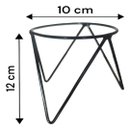 Suportes Aramado Para Kokedama Preto Liso