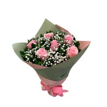 Ramalhete Seis Rosas Cor de Rosa