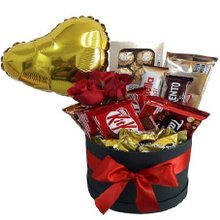 Caixa Box com Rosas e Chocolates