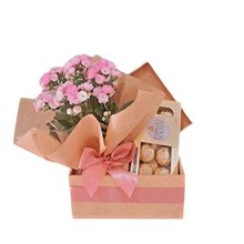 Cesta Com Flor de Calandiva e Chocolate