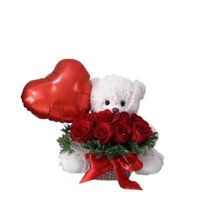 Urso de Pelúcia com Rosas 