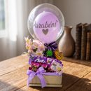 Cesta Aniversário Com Balão Comemore Lavanda