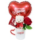 Caneca Namorados Com Ursinho, Balão e Kit Kat 