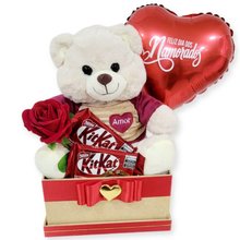 Cesta Namorados Urso E Chocolates 