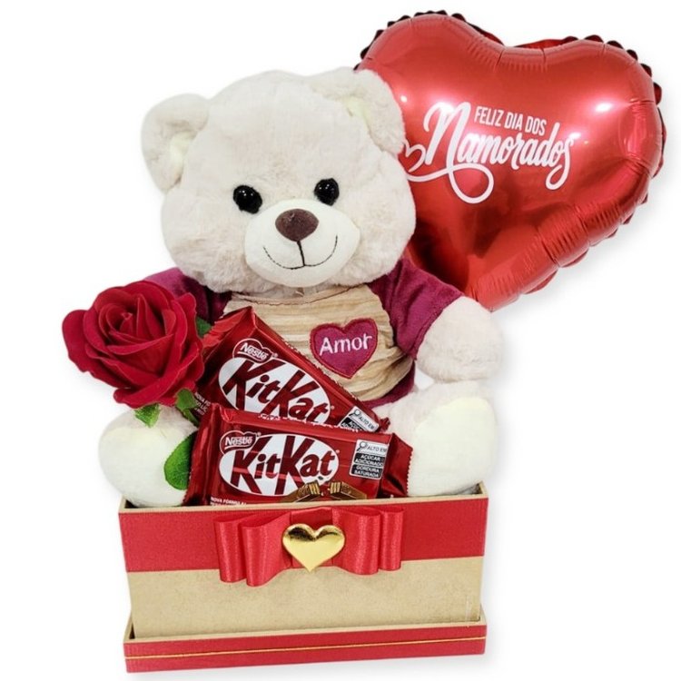 Cesta Namorados Urso E Chocolates