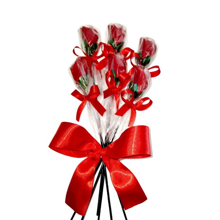 Buque de Rosas de Chocolate - 06 Rosas