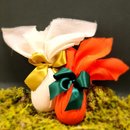 Ovo de Chocolate ao Leite  em Tecido Laranja