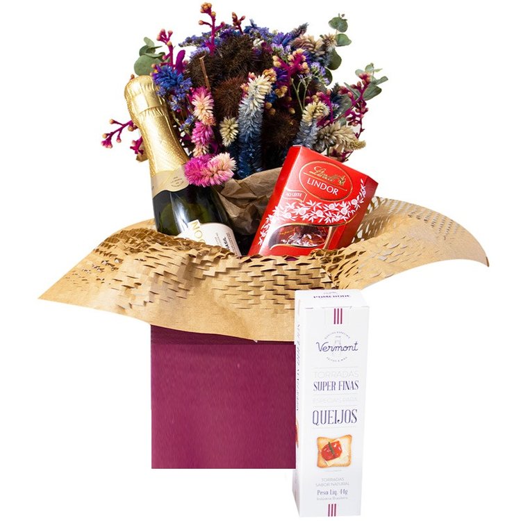 Kit Chandon com Flores e Chocolates Lindt