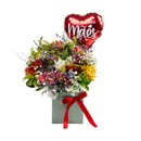 Buquê Flores com Balão Mãe
